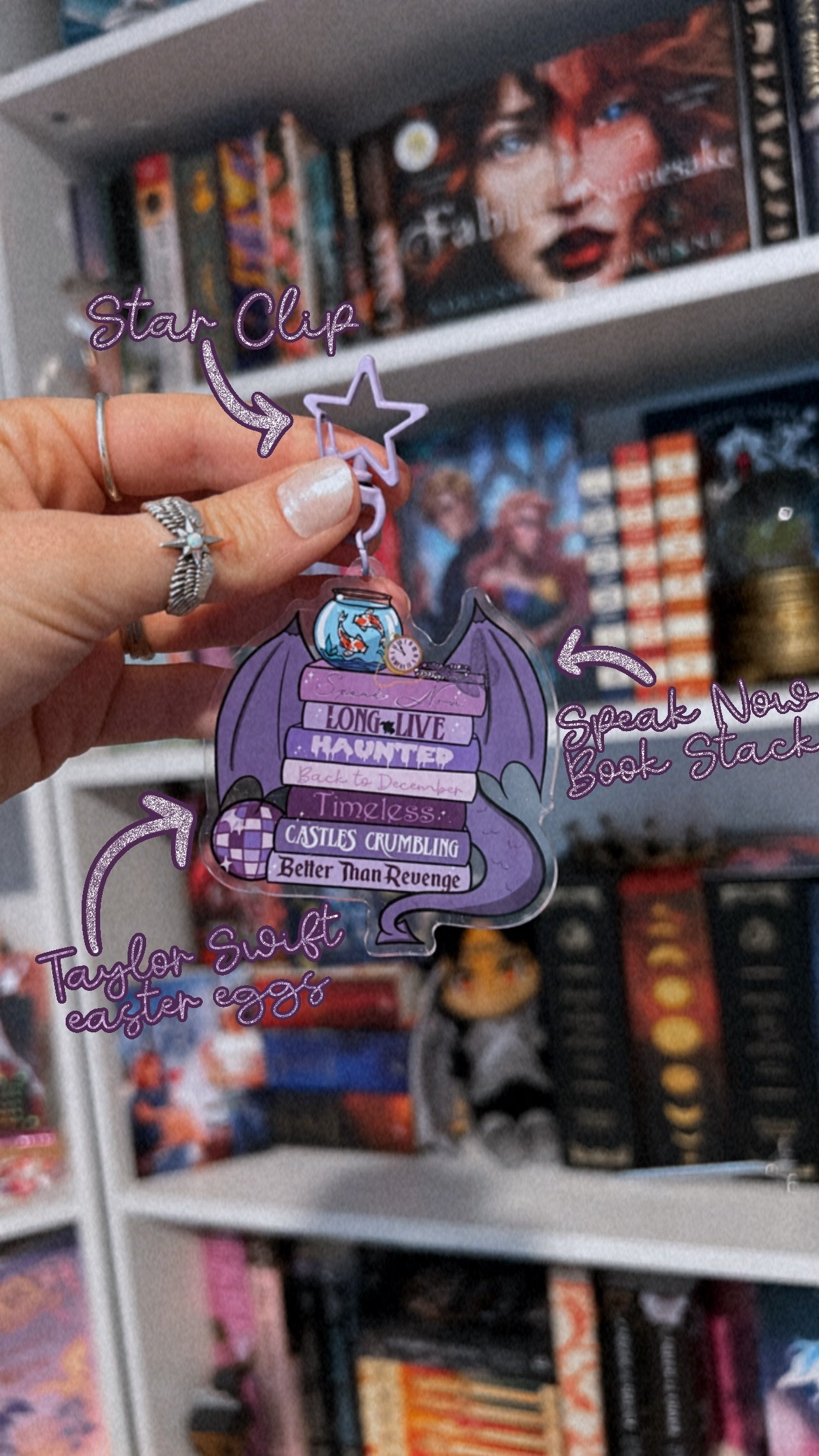 Speak Now Book Stack Keychain