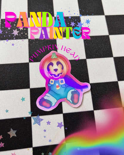 Panda Painter Pumpkin Head