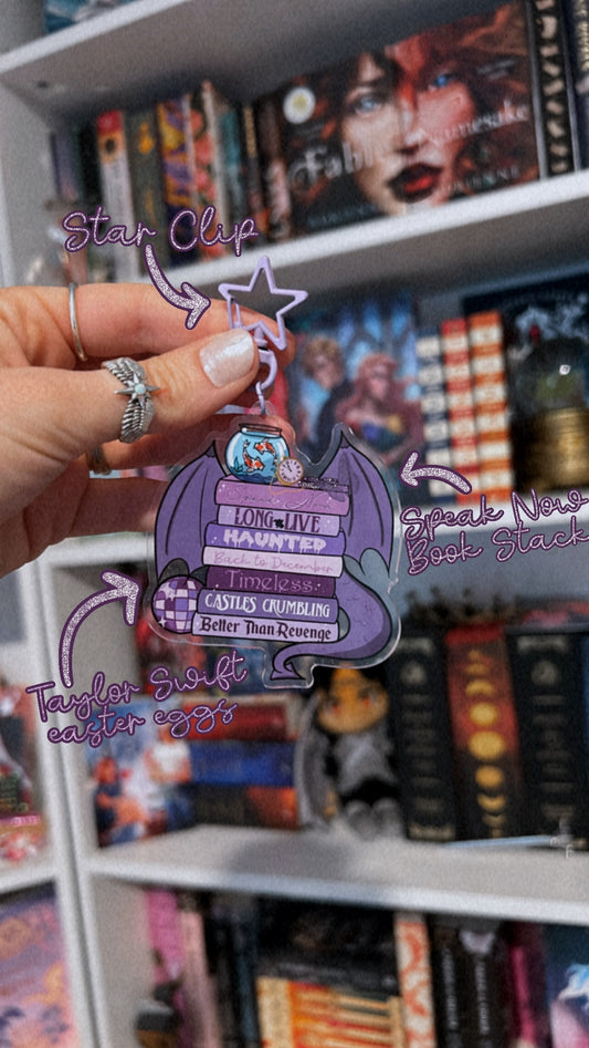 Speak Now Book Stack Keychain