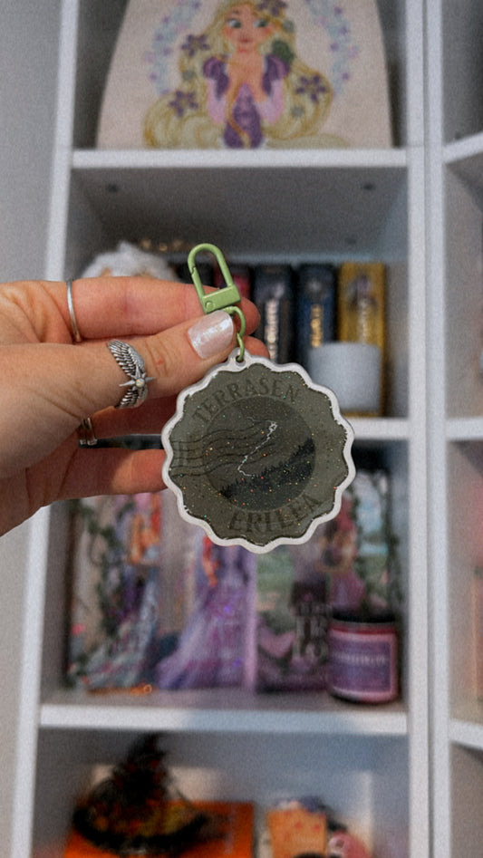 Terrasen Book Stamp Keychain