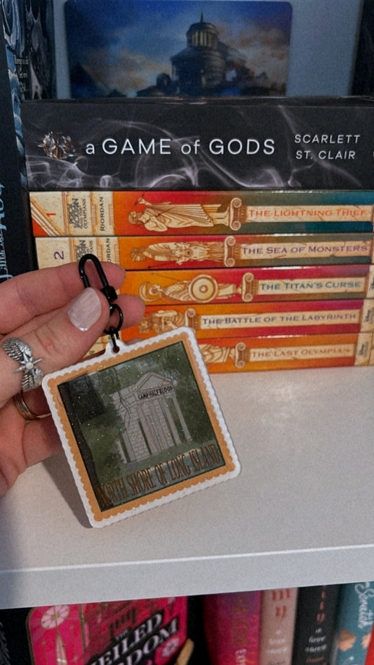 Percy Jackson Book Stamp Keychain